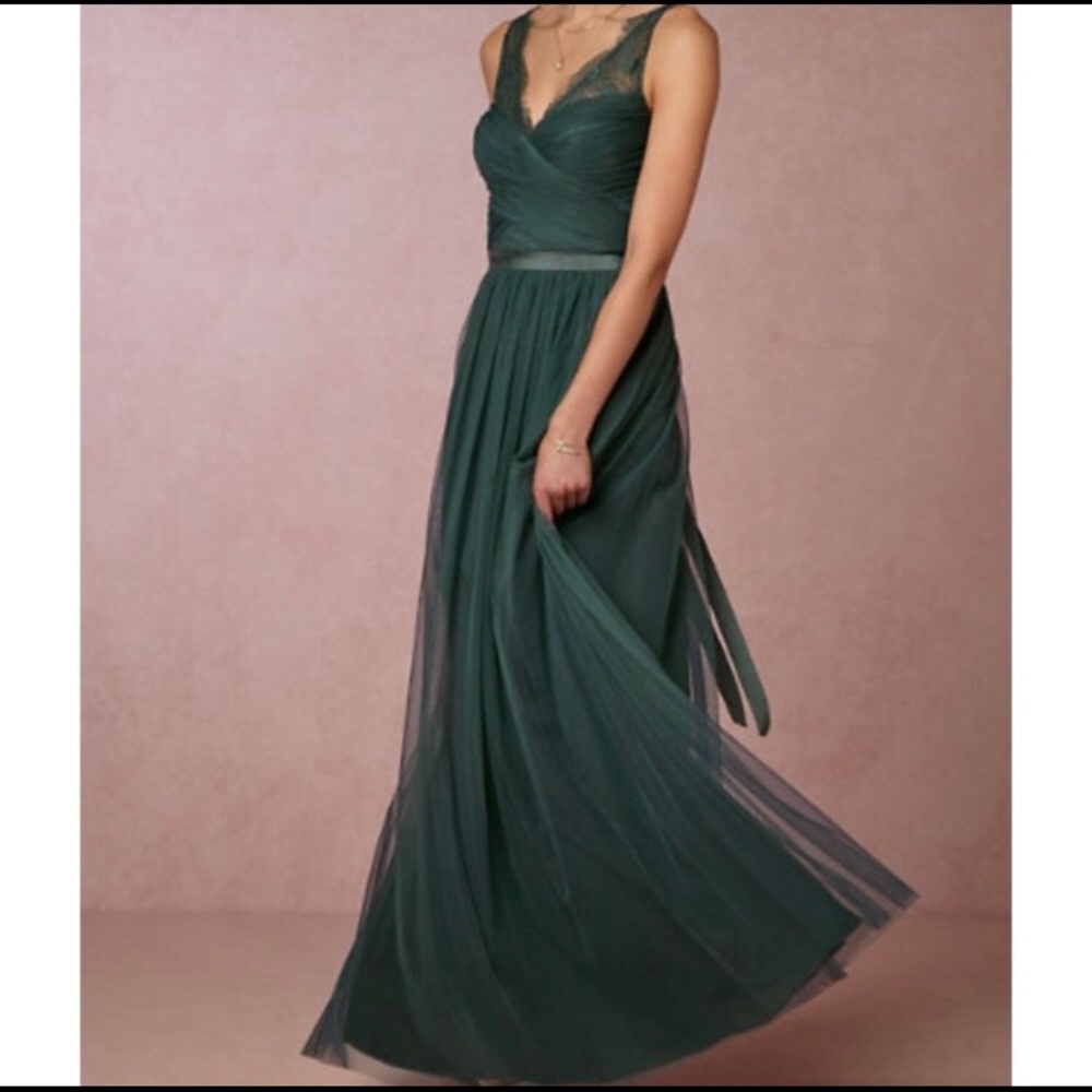 Bhldn hitherto evergreen gown.